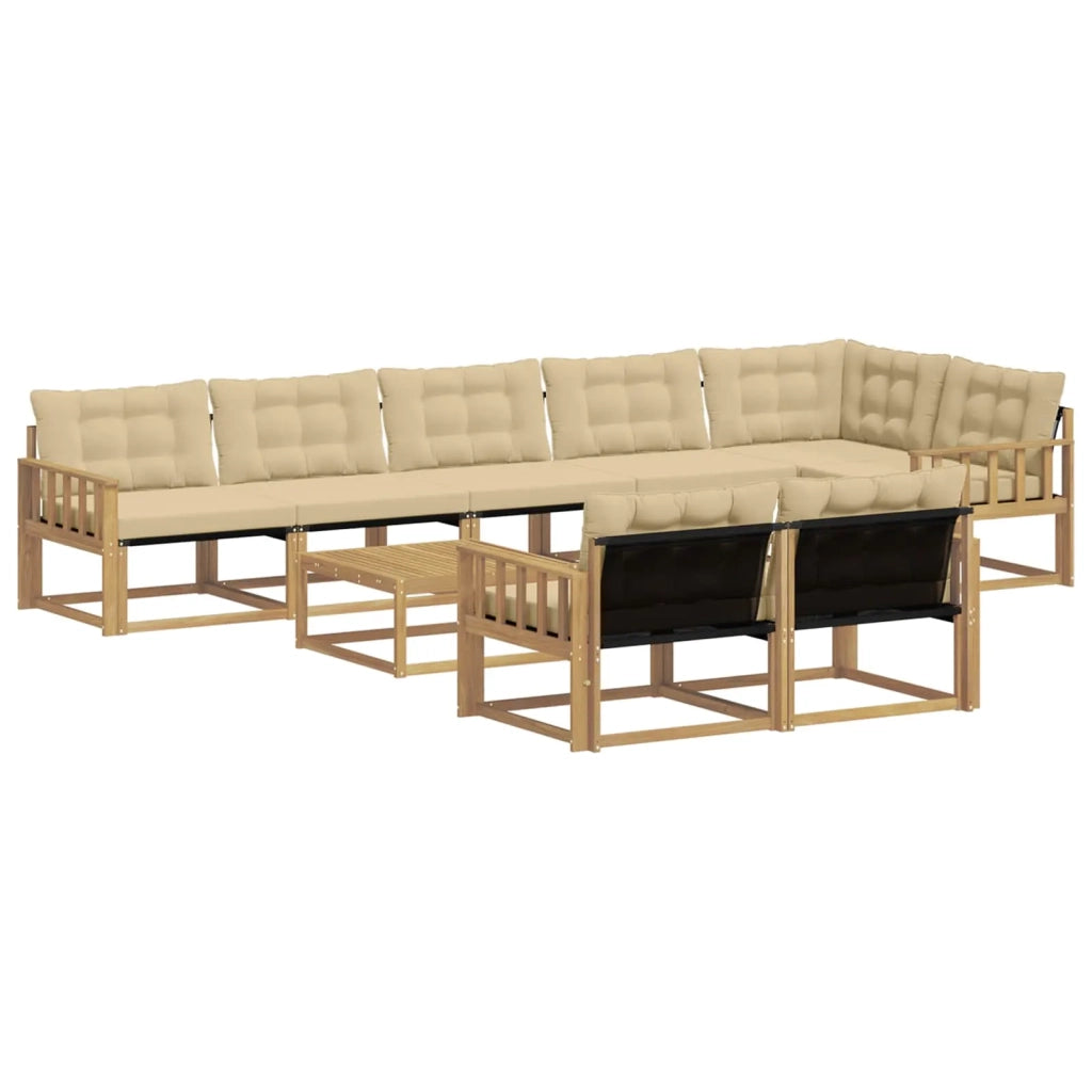 Set di divani da esterno 9 pz Bianco e Beige 3388827