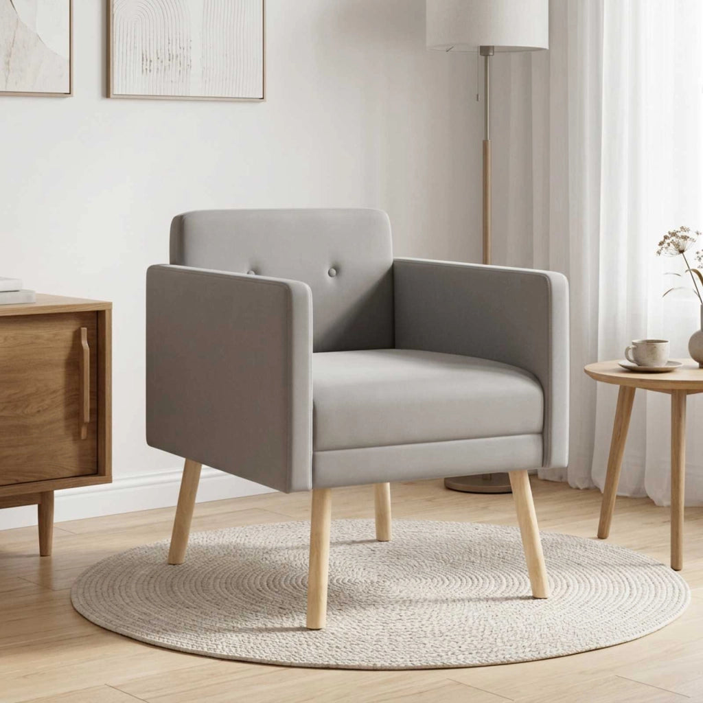 Poltrona decorativa Grigio Chiaro Velluto 42044795
