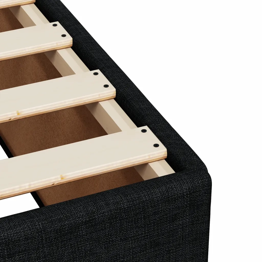 Letto matrimoniale | Letto per adulti | Giroletto senza Materasso Nero 140x190 cm in Tessuto