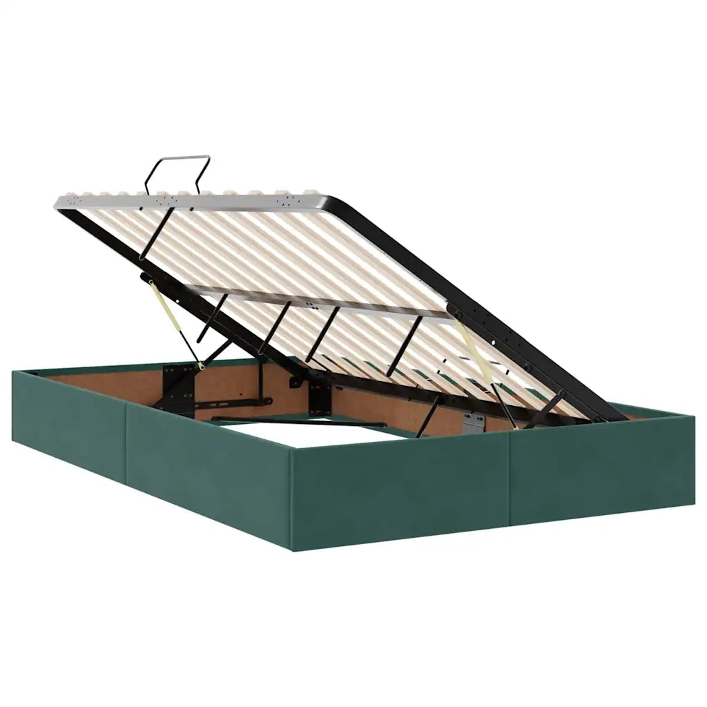 Letto con contenitore LED e materasso Verde Scuro 120 x 190 cm 3371322