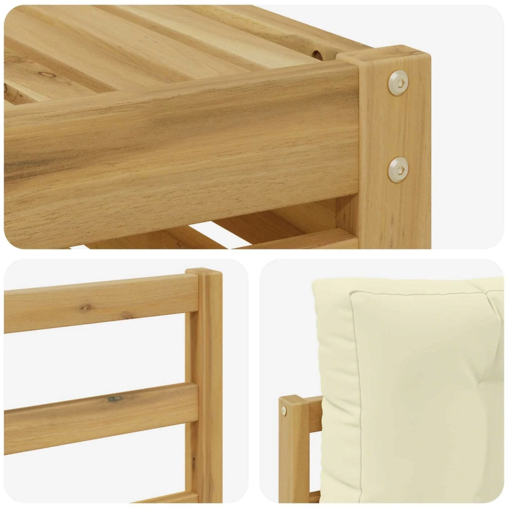 Set di divani da esterno 6 pz Bianco e Crema Poliestere 3390505