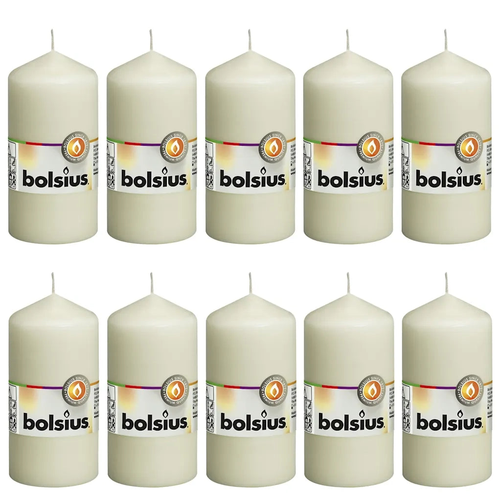 Bolsius Candele Moccoli 10 pz 120x58 mm Avorio 428076