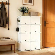 Scarpiera bianca 94x36,5x144 cm – 8 scomparti modulari
