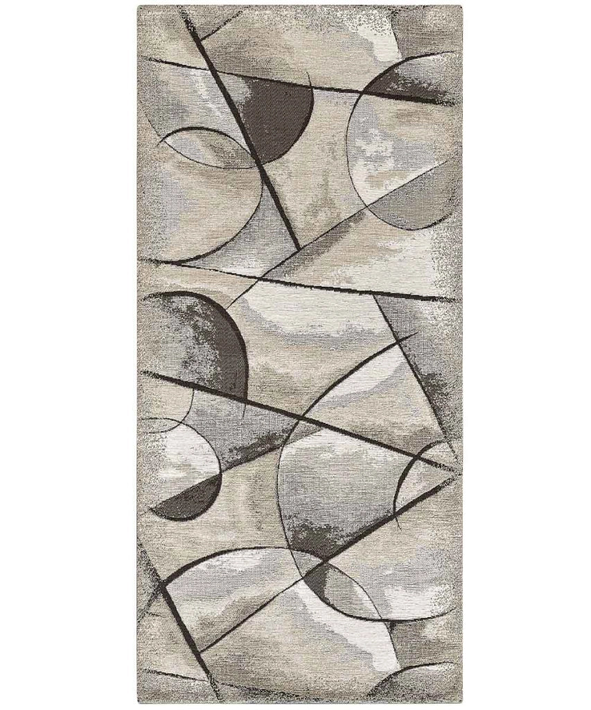 Tappeto moderno UNIVERSO TORTORA astratto quadro arte contemporanea, passatoia cucina multiuso lavabile in lavatrice e anti-scivolo cm.55x190