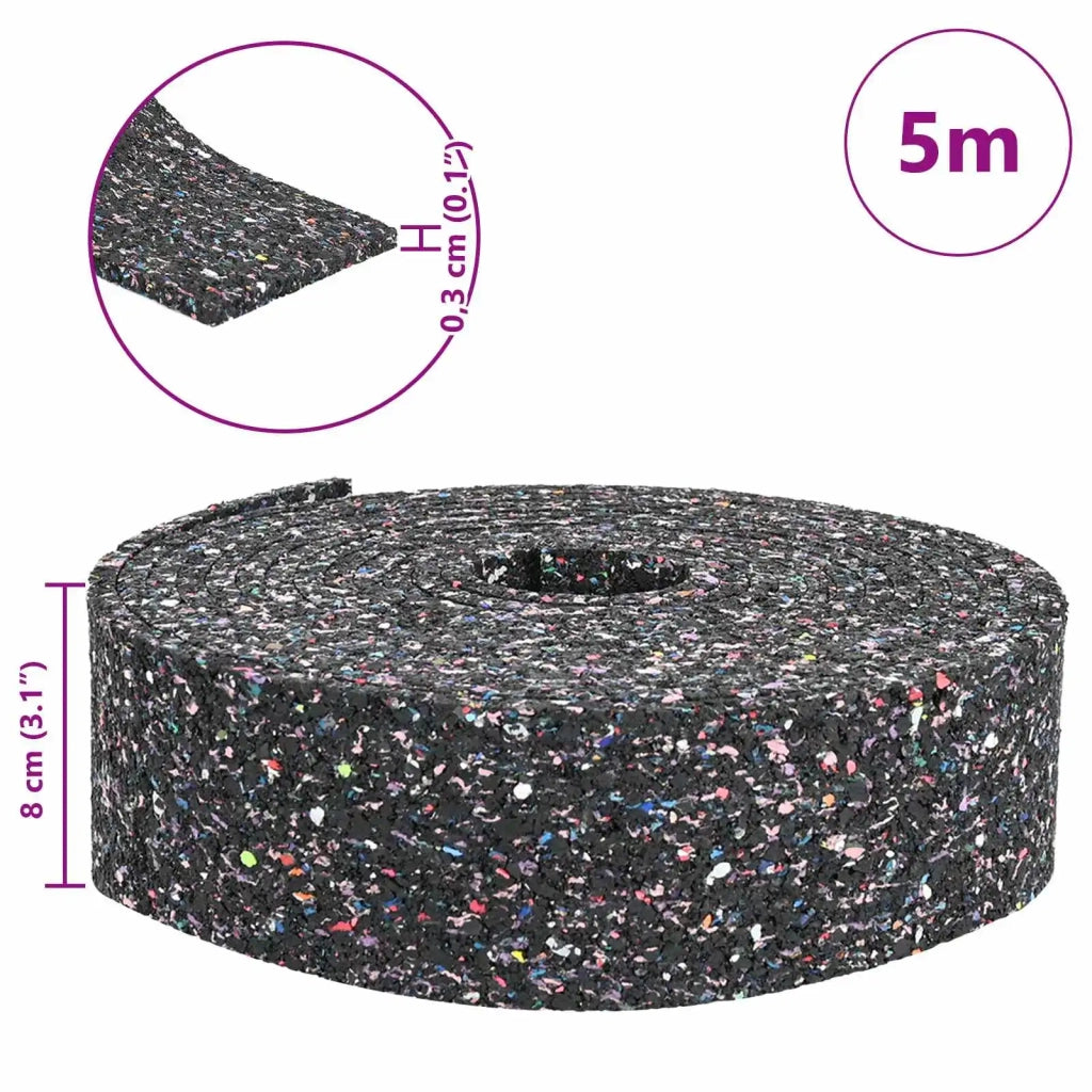 Rotolo di Granulato in Gomma Nero 500 x 8 x 0,3 cm Gomma 42027262