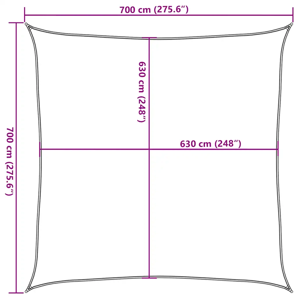 Vela Parasole 160 g/m² Terracotta 7x7 m in HDPE 311335