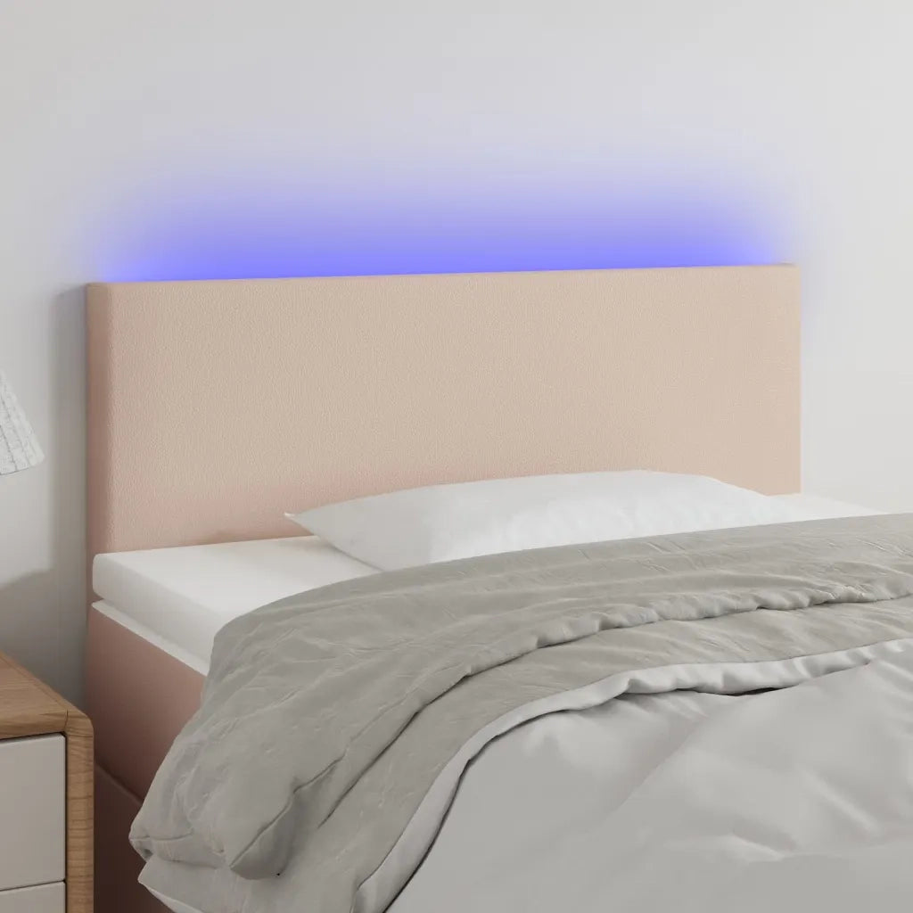 Testiera Cappuccino a LED 80x5x78/88 cm in Similpelle 3121409