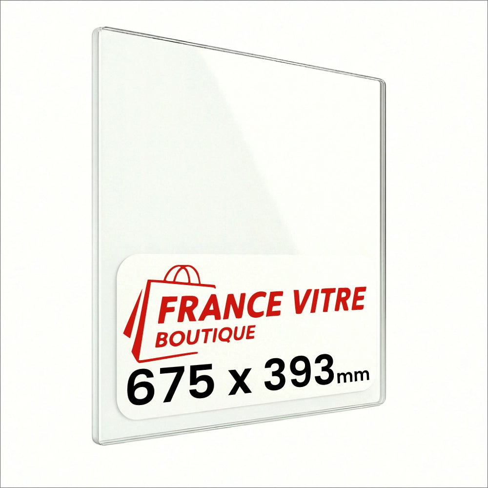 675 x 393 x 4 mm - Vetro per stufa a legna - vetro camino di ricambio - vetro per caminetto resistente al fuoco - France Vitre