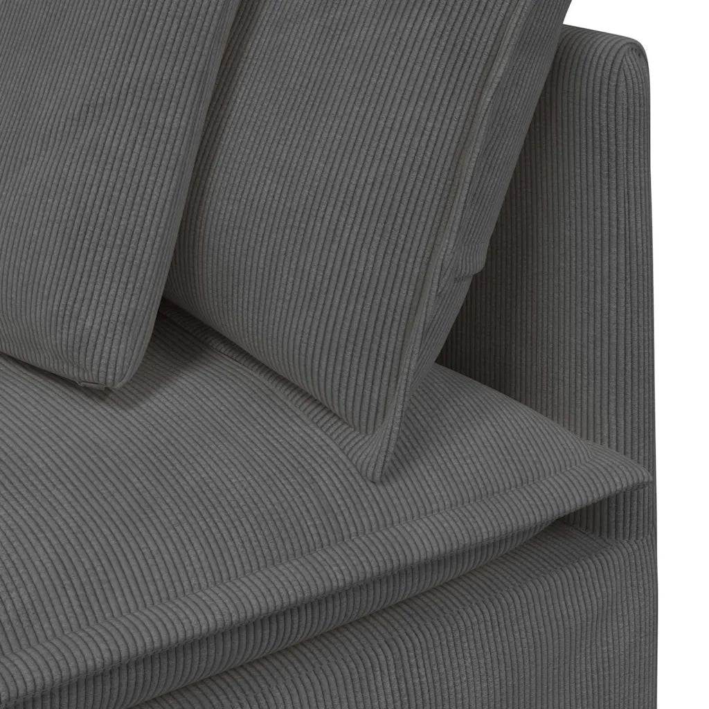 Divano Modulare con Poggiapiedi e Cuscini Grigio Scuro 3321198