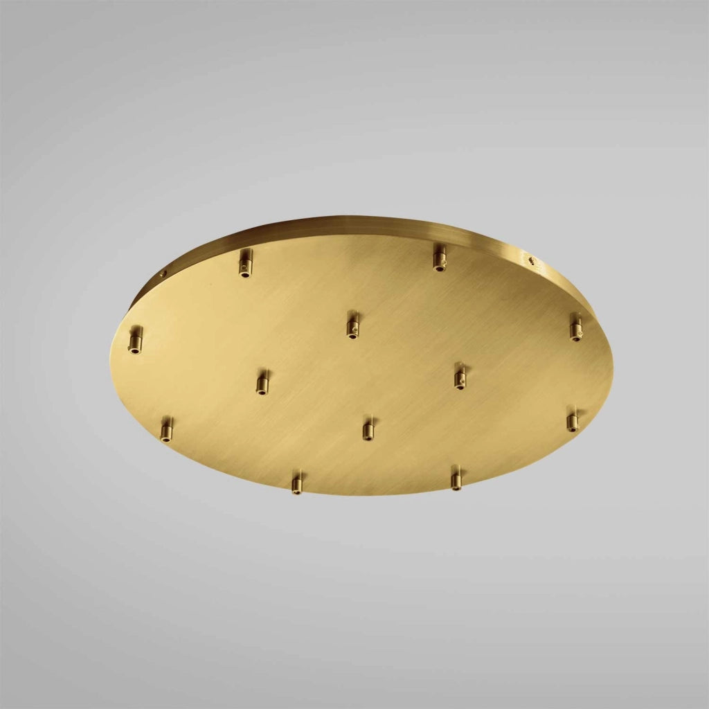 Rosone Tondo per Lampada a Sospensione OFELIA MINI B T/12 - 12 Fori, Metallo Finitura Ottone con Kit Fissaggio e Morsettiera - Gea Luce
