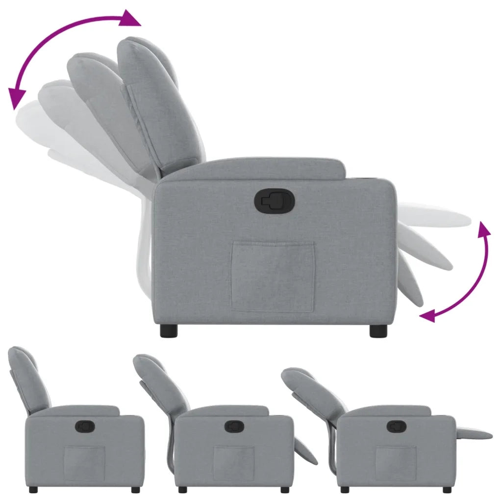 Poltrona Reclinabile in Tessuto Grigio Chiaro 372365