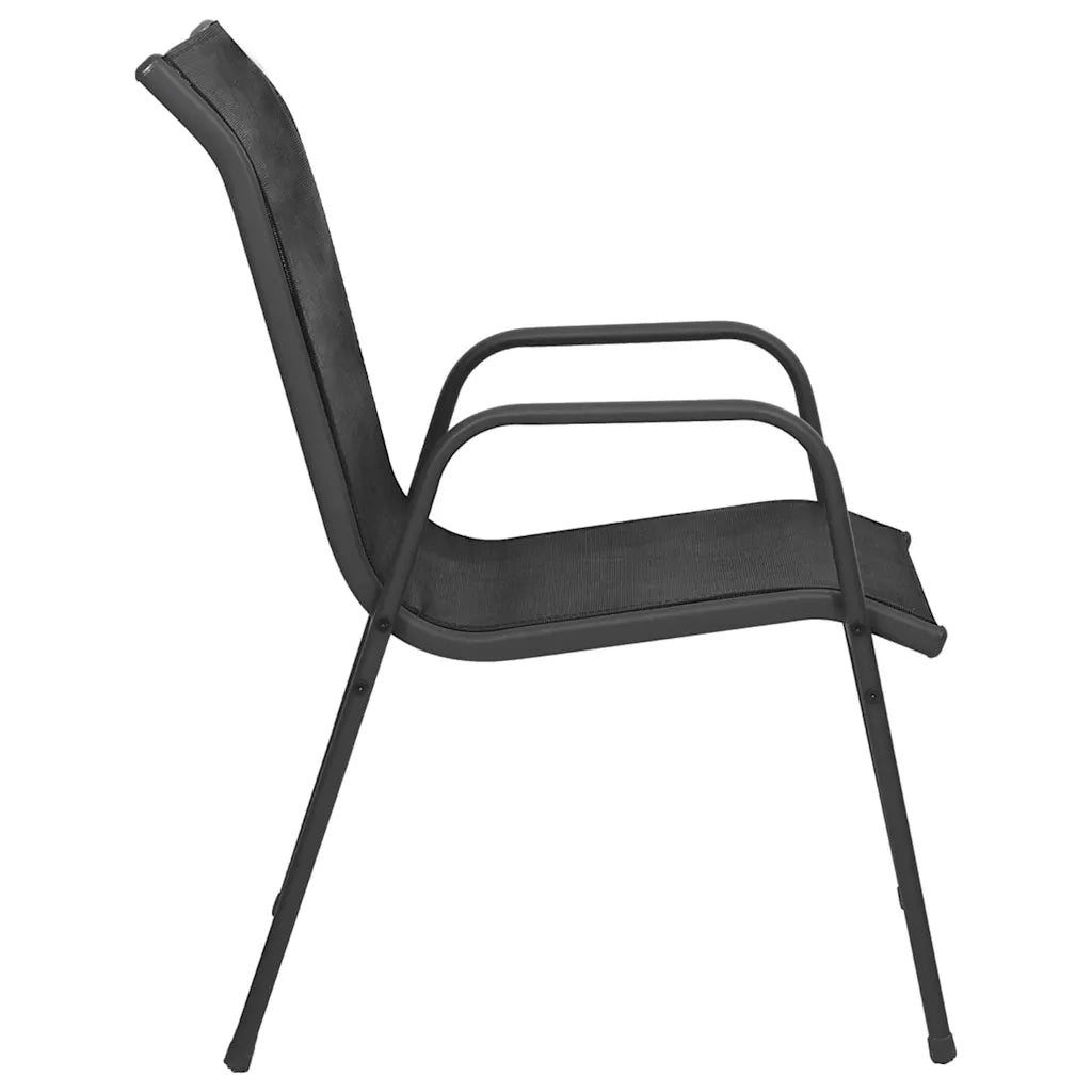 Sedie da Giardino 2 pz in Acciaio e Textilene Nere 316817
