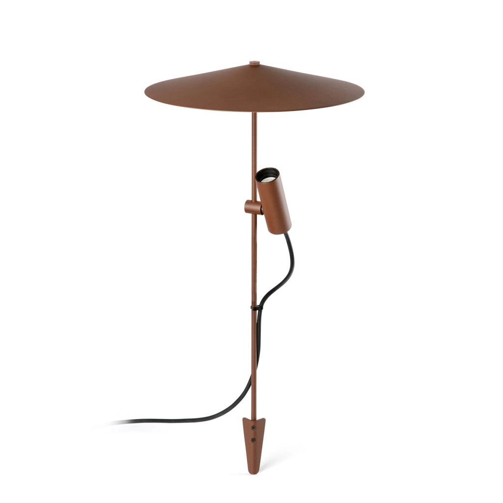 CLAP 630 Picchetto marrone ruggine 6W 3000K 38ø con piastra S