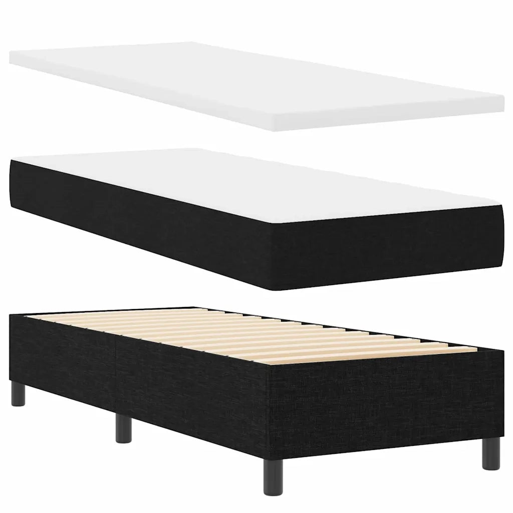 Letto a molle con testiera Nero 80 x 200 cm Tessuto 3344102