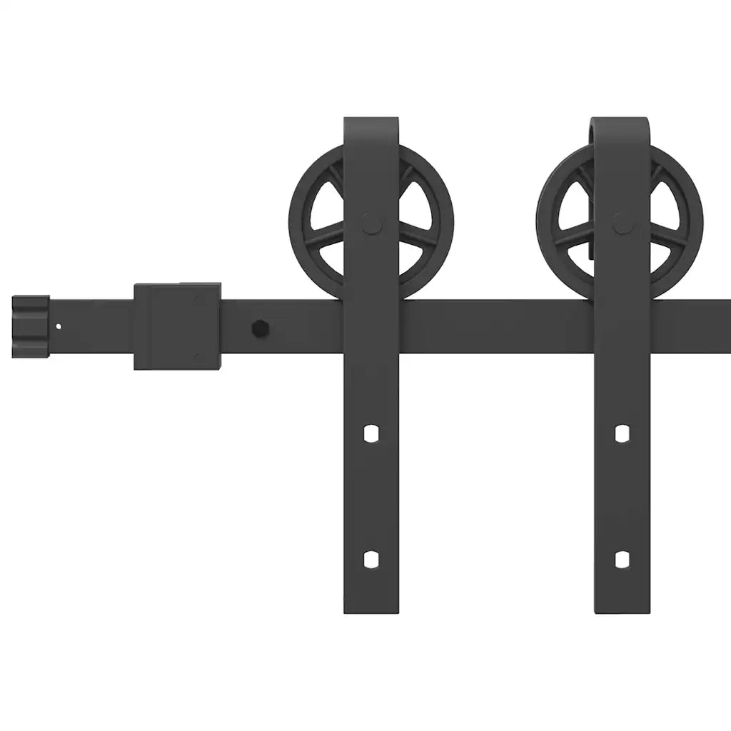 Kit di Binari per Porte Scorrevoli 200 cm Acciaio Nero 4009725