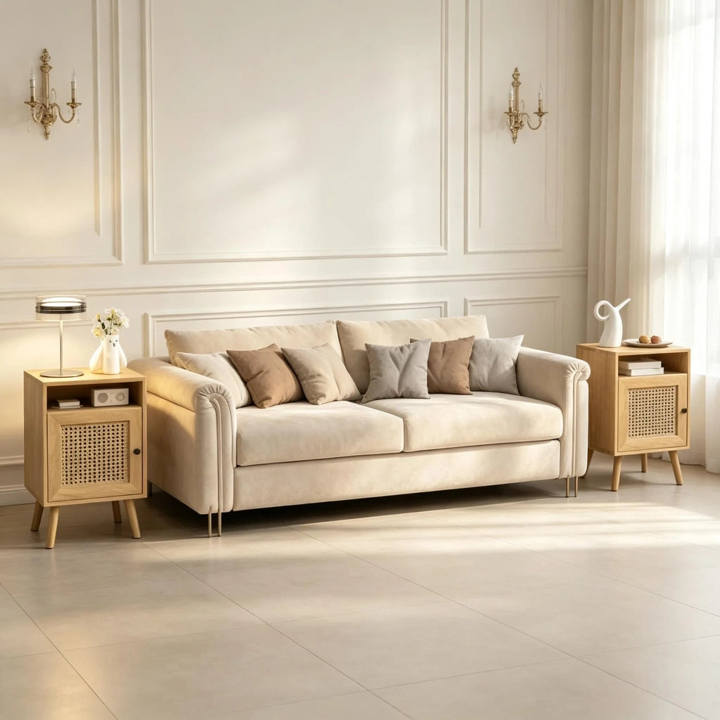 Set 2 Tavolini Comodino, Sideboard Compatto (solo 2 tavolini)