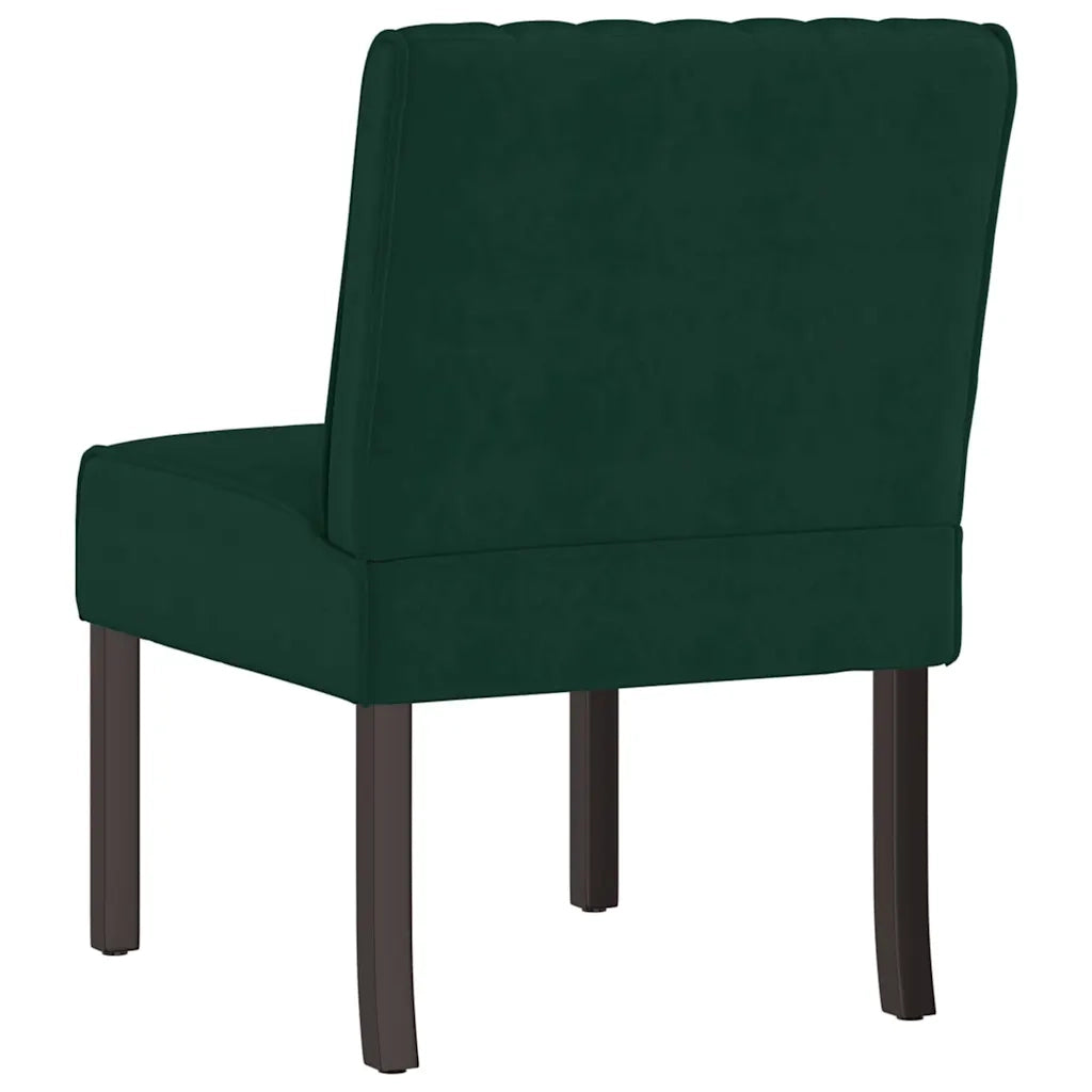 Fauteuil sans accoudoirs vert foncé velours