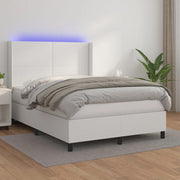Giroletto Molle con Materasso e LED Bianco 140x190cm Similpelle 3139260