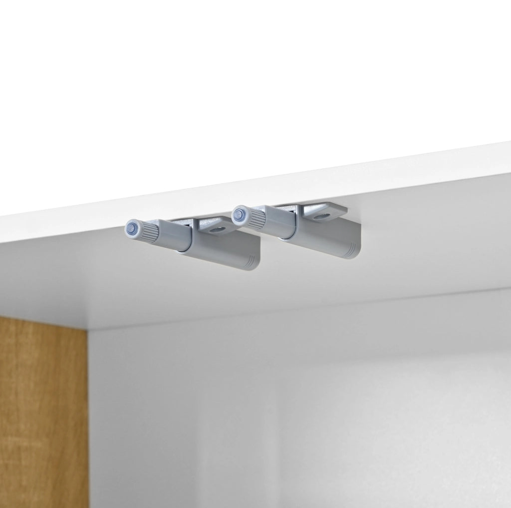 Set mobile TV e sideboard bianco con frontali a scanalature