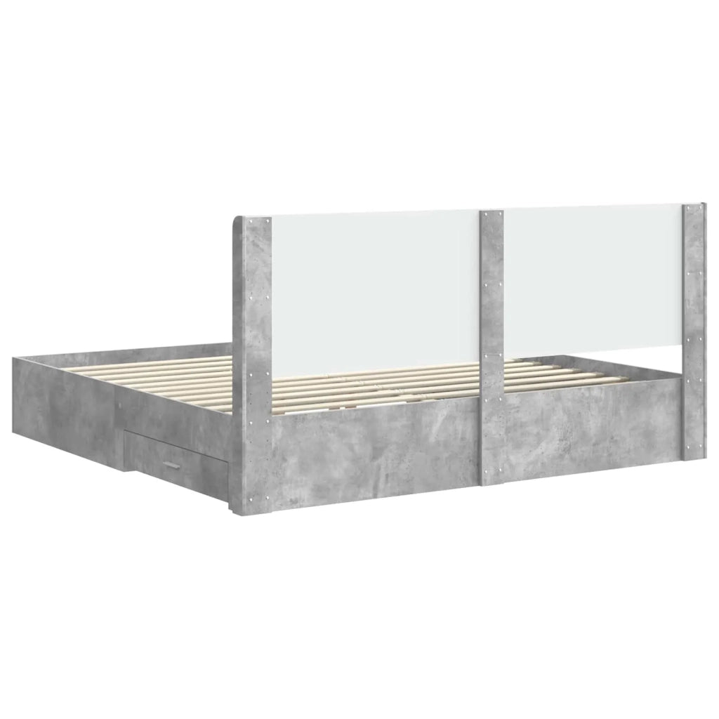 Struttura del letto con stoccaggio e testata Grigio Cemento 3414076