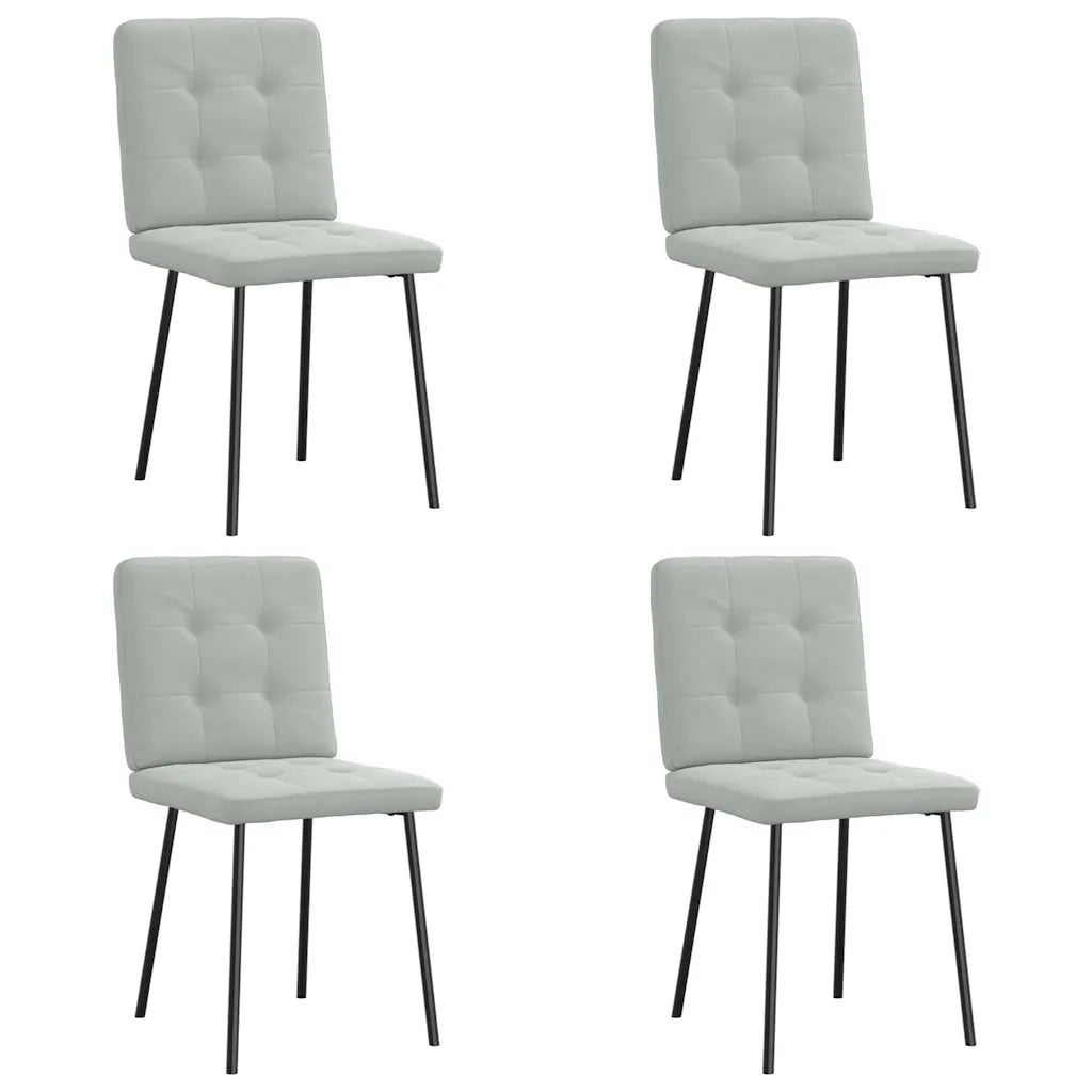 Sedie da Pranzo 4 pz Grigio Chiaro in Velluto 3315157