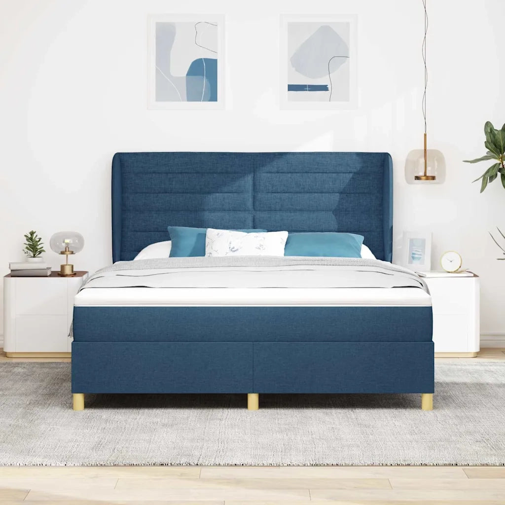 Letto a molle con materasso Blu 200 x 180 cm Tessuto 3340710