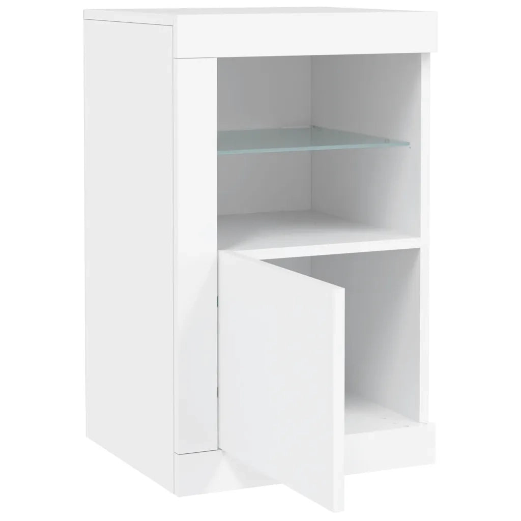 Armadietto con Luci LED Bianco in Legno Multistrato 836630