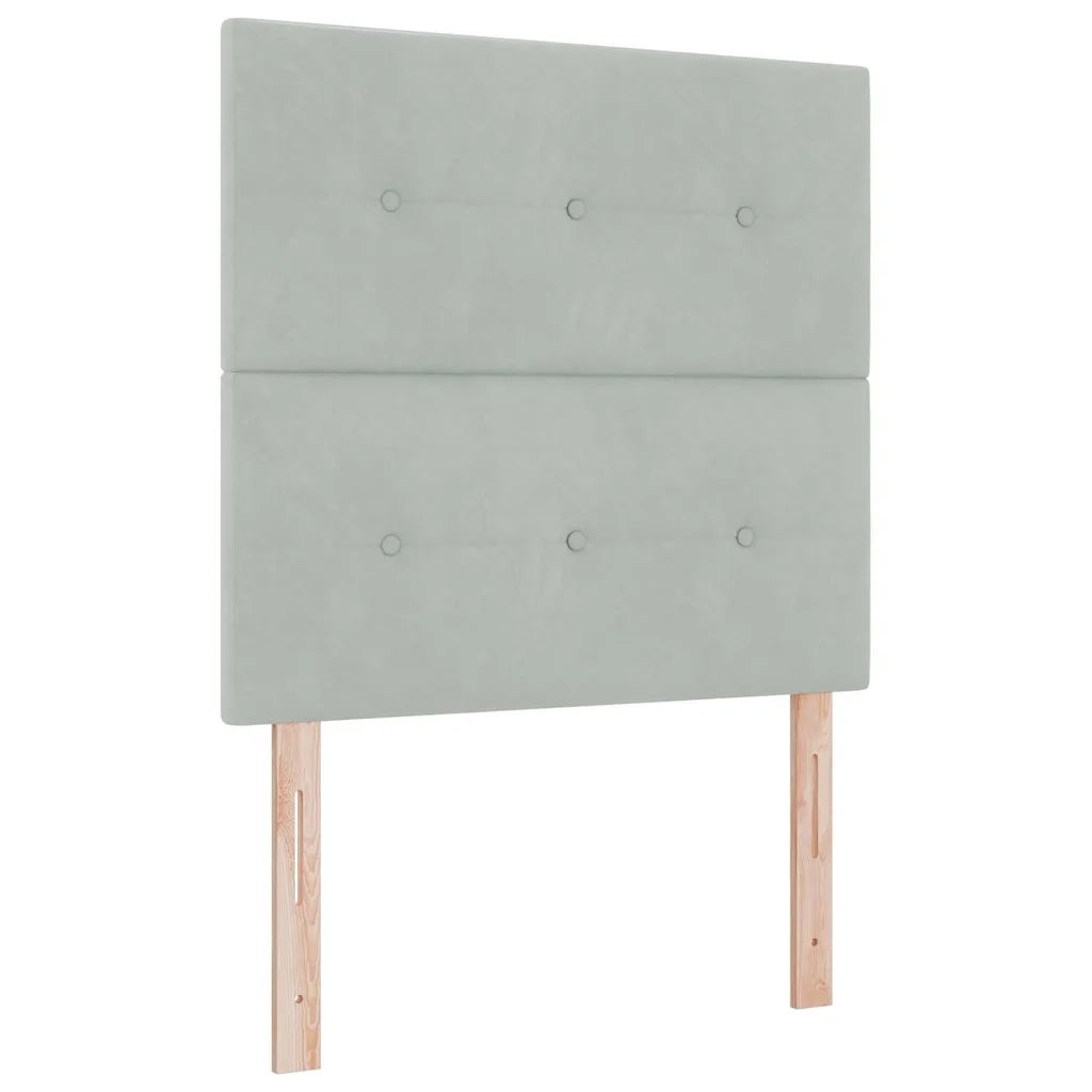 Letto a molle con testiera Grigio chiaro 80 x 200 cm Velluto 3344903