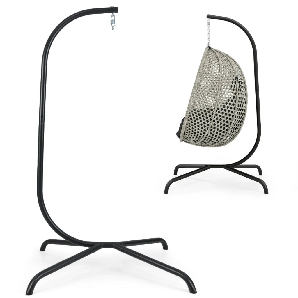 Supporto per sedia sospesa in metallo 106 x 105 x 197 cm stabile e girevole a 360° metallo nero 20_0013680