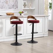 SGABELLO AL BAR GIREVOLE 360° REGOLABILE IN ALTEZZA SET DA 2 PEZZI LINO WINE RED