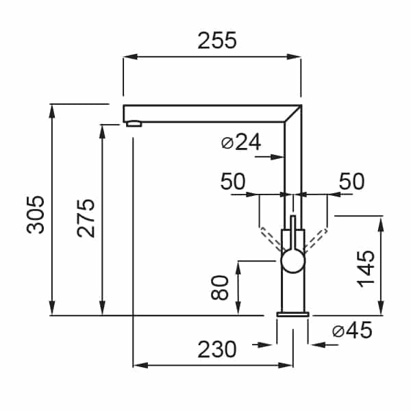 Rubinetto Miscelatore Cucina Elleci Ares Granitek Grigio Cemento MGKARE48
