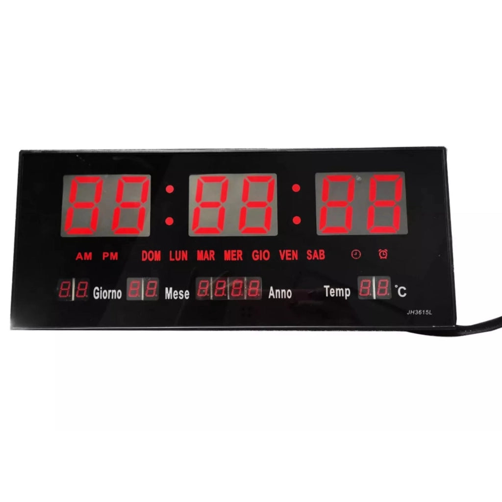 Orologio digitale da parete led datario display con sveglia temperatura JH-3615