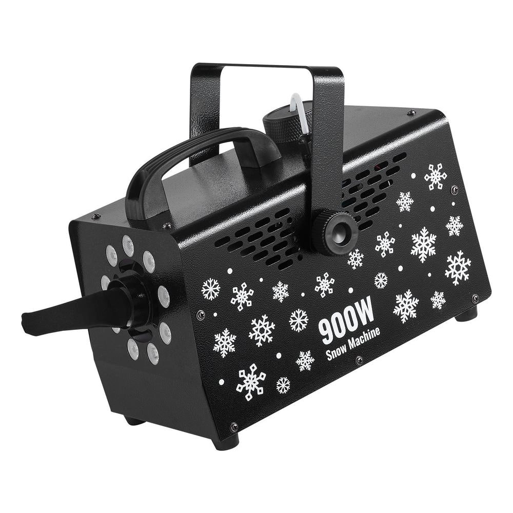 Macchina Neve 900W Portatile Sospesa Luce Ambientale Telecomando Wireless Serbatoio 1L Feste Natale Esterno