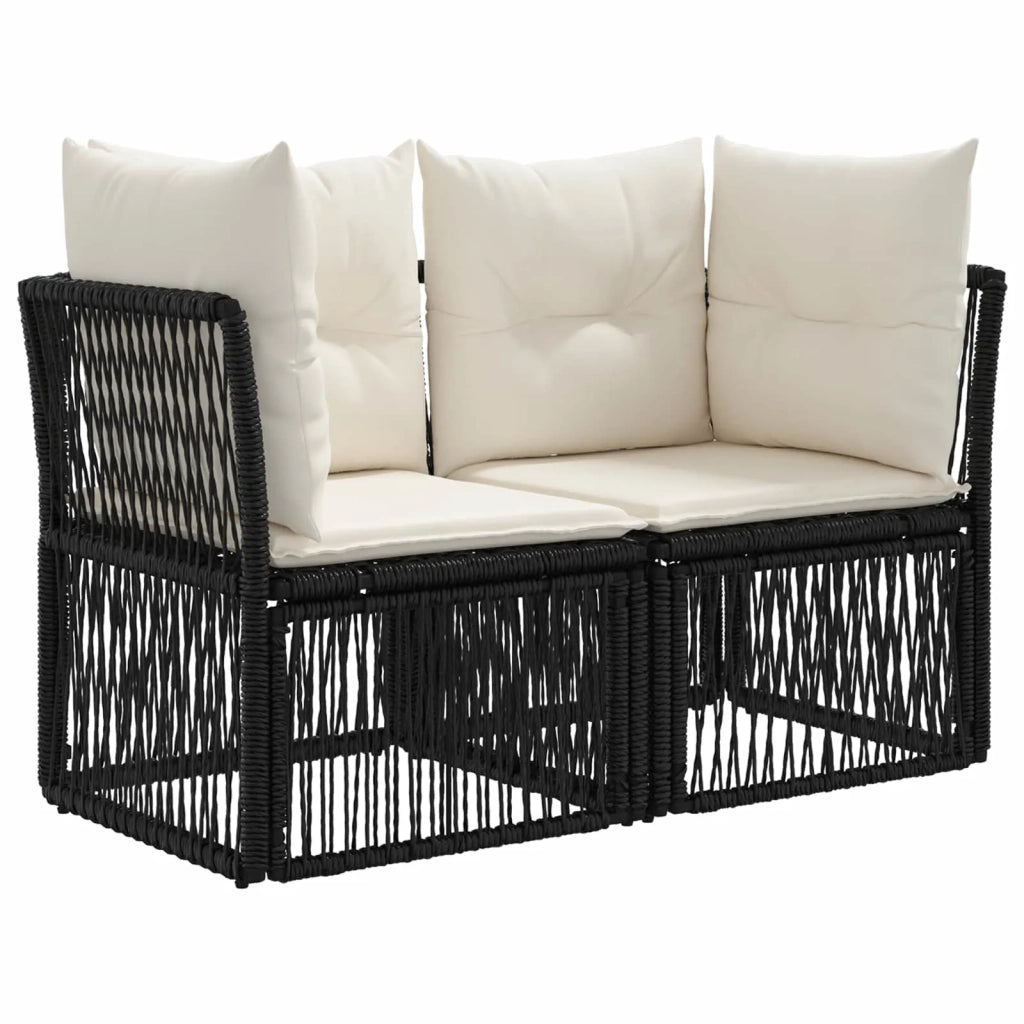 Set Divano da Giardino 14 pz Nero polyrattan 3436159