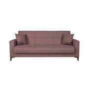 Divano Letto 3 Posti 212 x 87 x 90 cm Viola con Vano Contenitore e Letto 113 x 182 cm Bravo Bacos