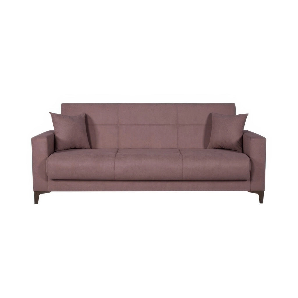 Divano Letto 3 Posti 212 x 87 x 90 cm Viola con Vano Contenitore e Letto 113 x 182 cm Bravo Bacos