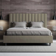 Letto imbottito Letto Matrimoniale alla Francese 150x200 cm Agueda - Similpelle,Senza rete,Cappuccino