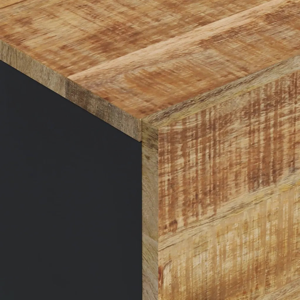 Credenza con 3 Ante 40x33x110 cm Legno Massello Mango e Ferro 352929