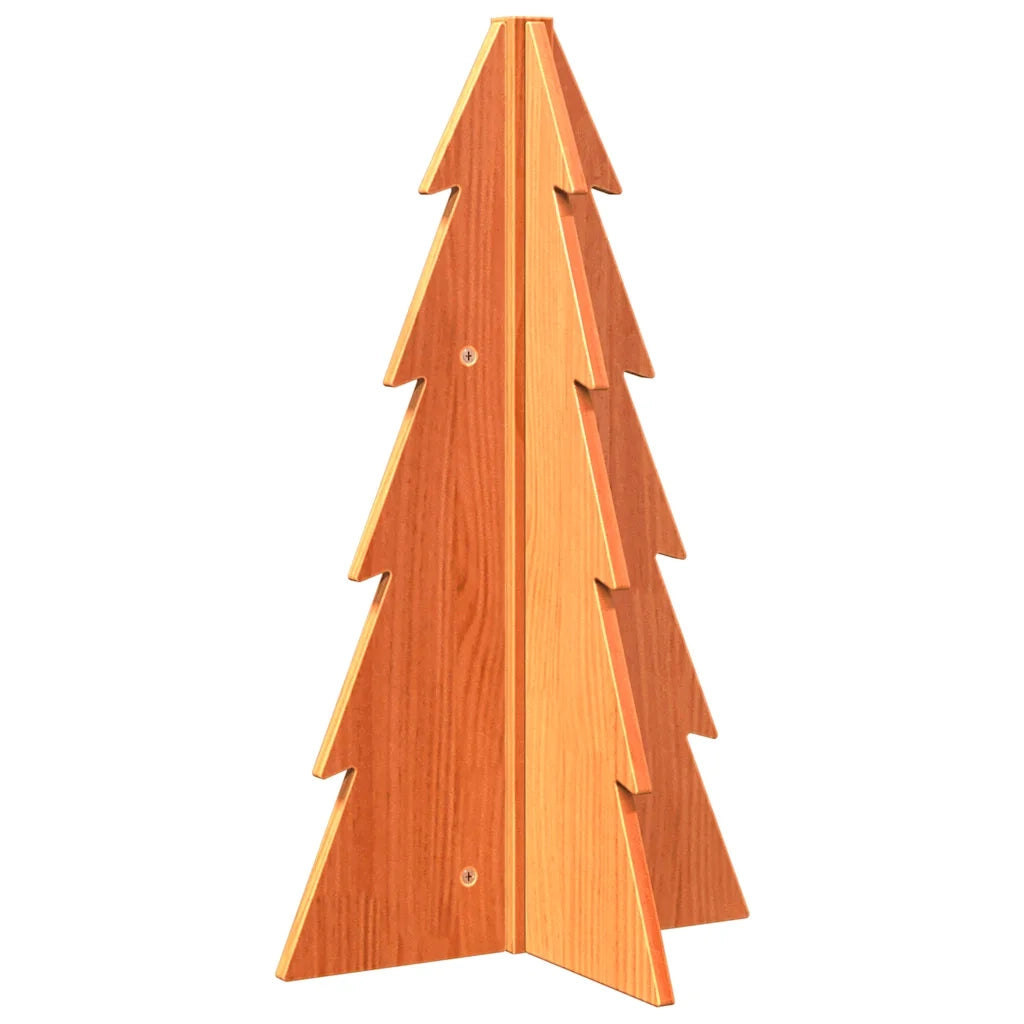 Albero di Natale | Decorazioni natalizie Marrone Cera 69,5 cm in Legno Massello di Pino