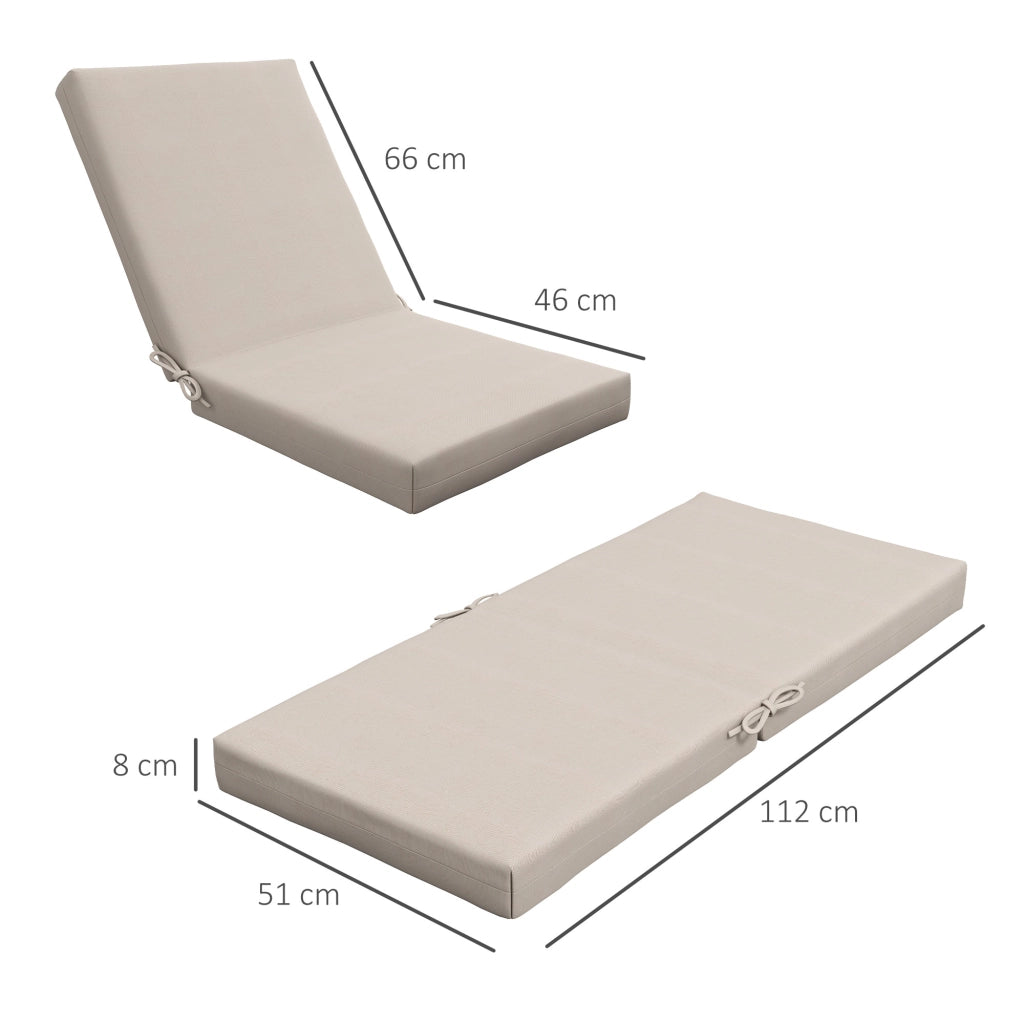 Cuscini per Sedia Esterno con Cinturini ¨C Minimal ¨C Beige 112x51 cm