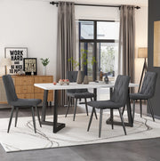 SEDIA Imbottita Set da 4 pezzi Grigio in lino e metallo