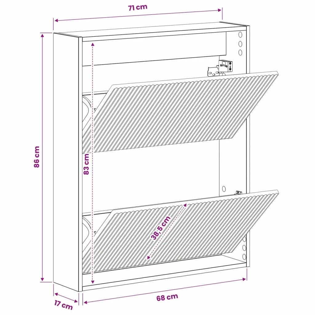 Mobiletto per Scarpe da Muro ARNHEM 71 x 17 x 86 cm 896641
