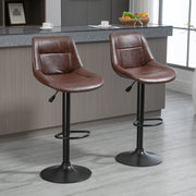 set di 2 sgabelli da bar 46,5x50x108 cm marroni - girevoli e regolabili