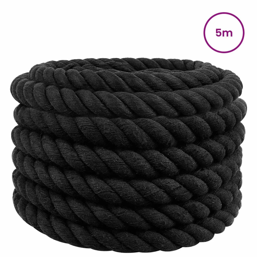 Corda di Cotone 40 mm 5 m Nero 100% Cotone 42011835