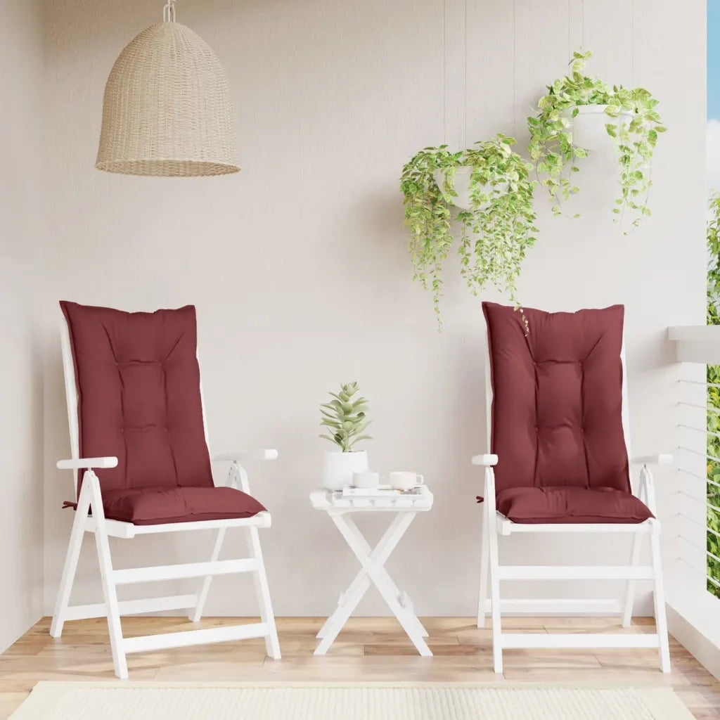 Cuscini Sedia Schiena Alta 2 Rosso Vino M¨¦lange 120x50x7 cm