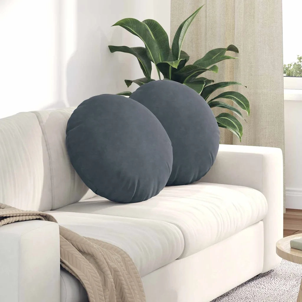 Cuscini per Seduta 2 pz | Cuscini per sedie Grigio scuro ?50 x 19 cm Velluto