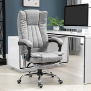 Poltrona da ufficio 62x67x113-120 cm con massaggio e calore in microfibra grigia