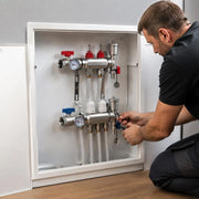 2-branch Heat Distribution Manifold, 1/2-inch PEX Pipe Manifold, Stainless Steel PEX Manifold For Hydronic Underfloor Heating, Heat Distribution PEX Manifold Set With 1/2-inch Adapters Included In The Scope Of Delivery