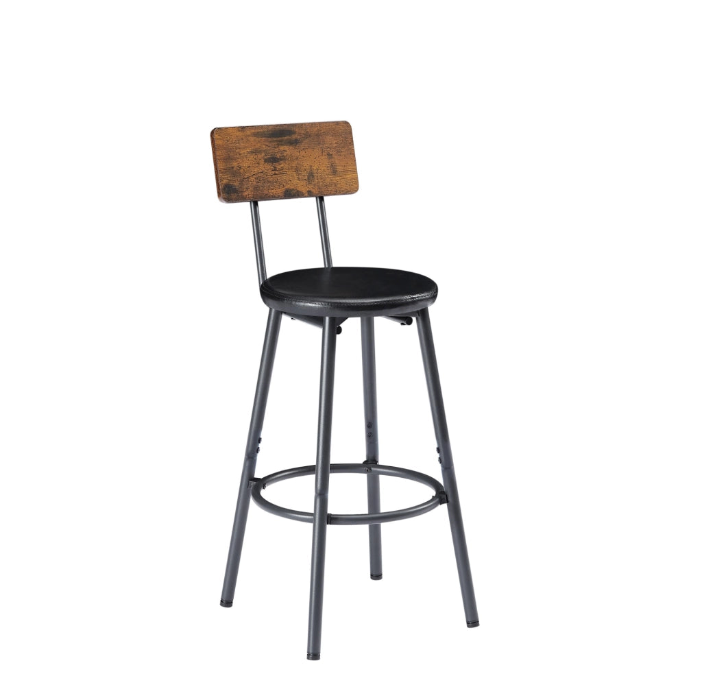Set tavolo bar 160 cm con 3 sgabelli, marrone rustico e nero