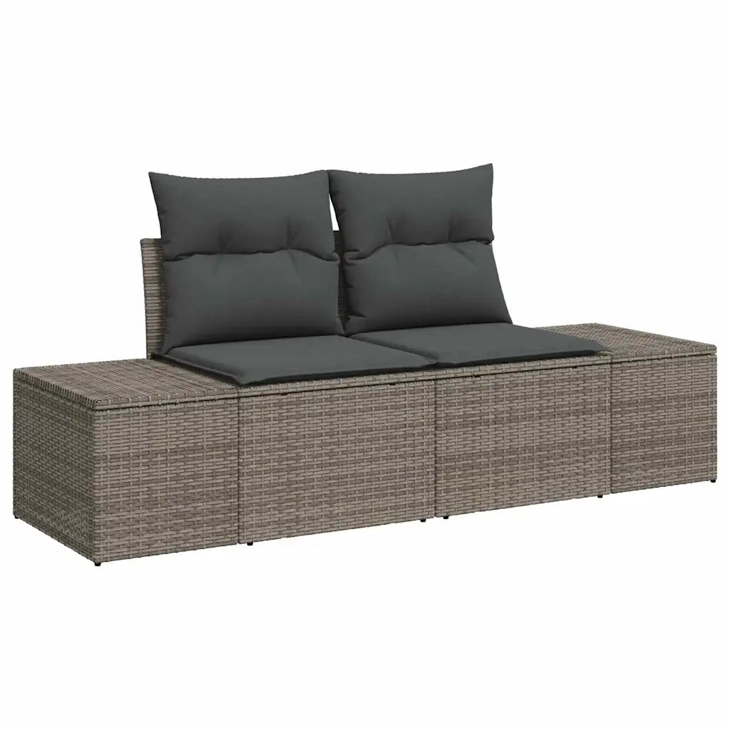 Set Divano da Giardino con cuscino 9 pcs Grigio Polyrattan 3355898